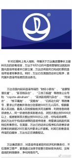 萬達集團官方微博6日早間發文